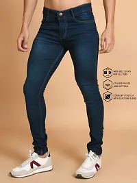 Classic Blue Denim Solid Jeans For Men-thumb4