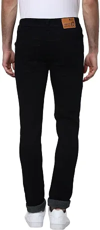 Stylish Black Cotton Blend Mid-Rise Jeans For Men-thumb1