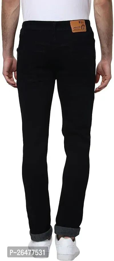 Stylish Black Cotton Blend Mid-Rise Jeans For Men-thumb2