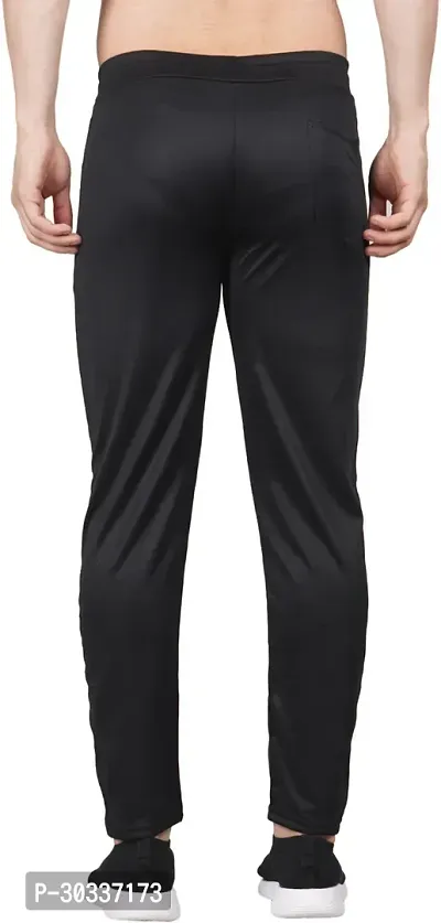 Mevan Comfortable Black Polyester Spandex Regular Track Pants For Men-thumb3