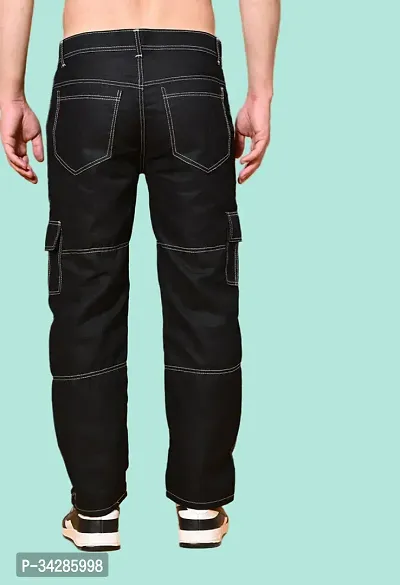 Stylish Denim Black Regular Fit Mid-Rise Jeans For Men-thumb2