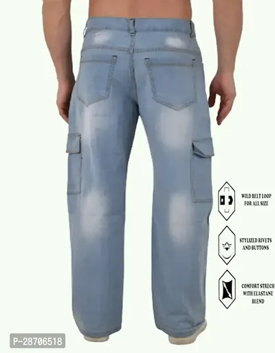 Stylish Blue Denim Mid-Rise Jeans For Men-thumb2