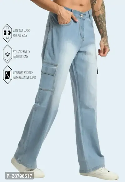 Stylish Blue Denim Mid-Rise Jeans For Men-thumb0