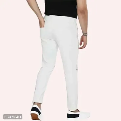 COMFITS Men's Slim Fit Regular Tapered Slit Cut Jeans (32) White-thumb2