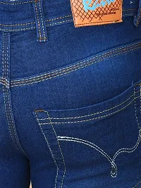 Classic Blue Denim Solid Jeans For Men-thumb4