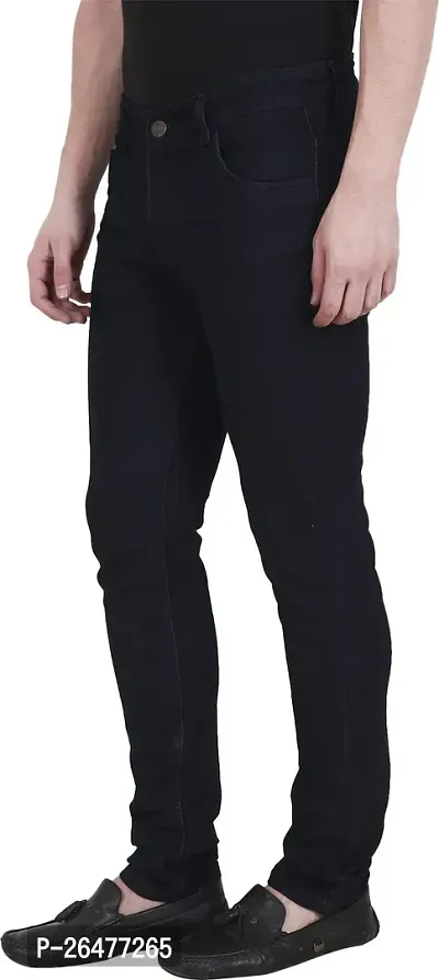 Stylish Black Denim Mid-Rise Jeans For Men-thumb2