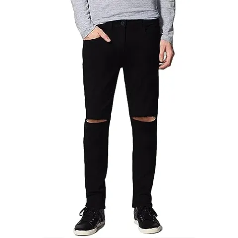 COMFITS Men's Boys Stylish Jeans Knee Cut (30)