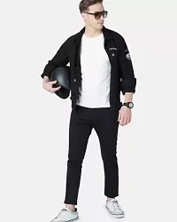 Elegant Black Denim Solid Mid-Rise Jeans For Men-thumb2