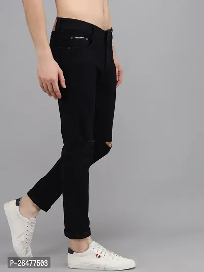 Stylish Black Denim Mid-Rise Jeans For Men-thumb5