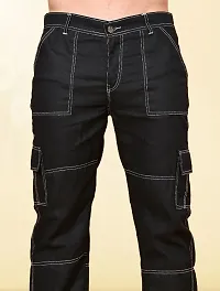 Stylish Black Denim Solid Mid-Rise Jeans For Men-thumb2