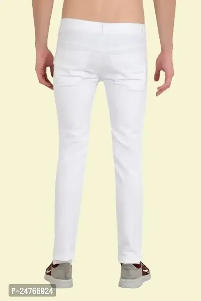 COMFITS Men's Regular Tapered Slit Cut Slim Fit Jeans (30) White-thumb2