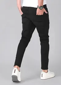 Stylish Black Denim Mid-Rise Jeans For Men-thumb1