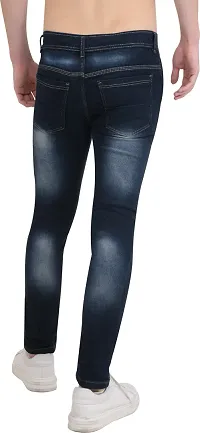 Classic Blue Cotton Blend Solid Jeans For Men-thumb1