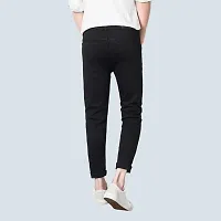 Stylish Black Denim Solid Jeans For Men-thumb1