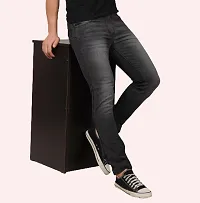 Stylish Cotton Blend Slim Fit Jeans For Men-thumb2