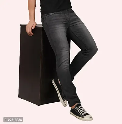 Stylish Cotton Blend Slim Fit Jeans For Men-thumb3