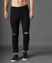 Stylish Black Denim Mid-Rise Jeans For Men-thumb2