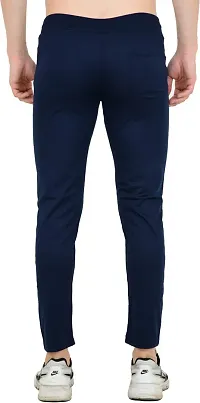 Mevan Comfortable Blue Polyester Spandex Regular Track Pants For Men-thumb1