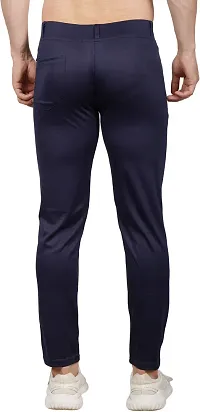 Mevan Comfortable Blue Polyester Spandex Regular Track Pants For Men-thumb1