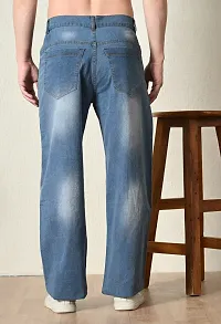 Stylish Blue Denim Solid Mid-Rise Jeans For Men-thumb1