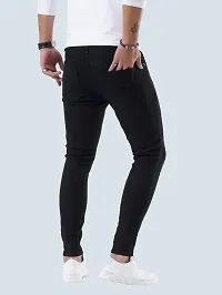 Stylish Black Denim Solid Jeans For Men-thumb1