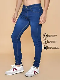 Classic Blue Denim Solid Jeans For Men-thumb1