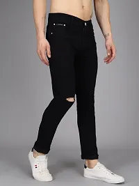 Stylish Black Denim Mid-Rise Jeans For Men-thumb4