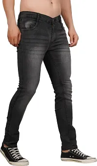 Stylish Cotton Blend Slim Fit Jeans For Men-thumb3