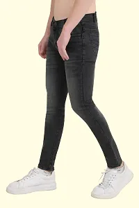 Stylish Cotton Blend Slim Fit Jeans For Men-thumb2