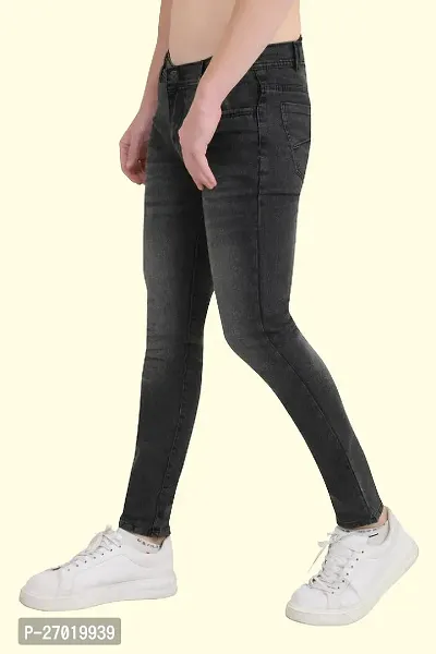 Stylish Cotton Blend Slim Fit Jeans For Men-thumb3