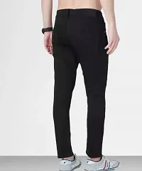 Stylish Black Denim Solid Jeans For Men-thumb1