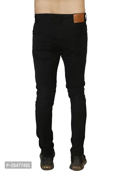 Stylish Black Denim Mid-Rise Jeans For Men-thumb3