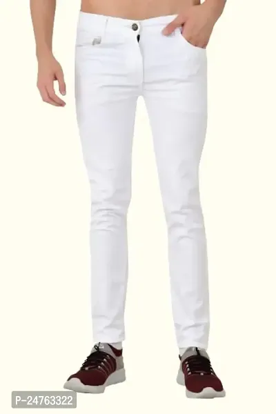 COMFITS Men's Regular Fit Jeans (36) White