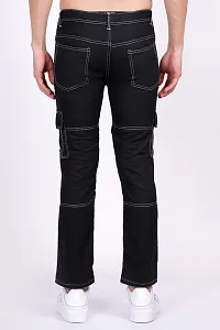 Stylish Denim Black Straight Fit Mid-Rise Jeans For Men-thumb1