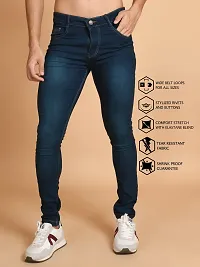 Classic Blue Denim Solid Jeans For Men-thumb2