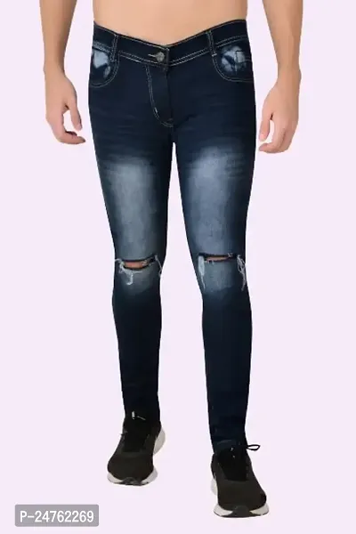 COMFITS Men's Fashion Blue Plain Jeans (36)
