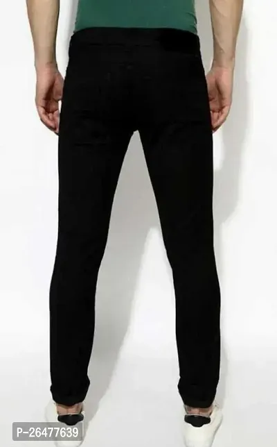 Stylish Black Cotton Blend Mid-Rise Jeans For Men-thumb3