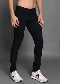 Stylish Black Denim Mid-Rise Jeans For Men-thumb2