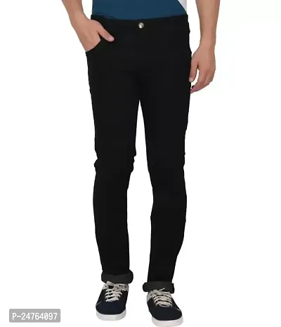 COMFITS Men's Boys Black Plain Jeans (C2) (36)