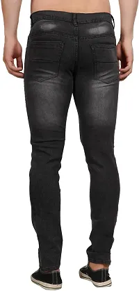 Stylish Grey Cotton Blend Solid Mid-Rise Jeans For Men-thumb1