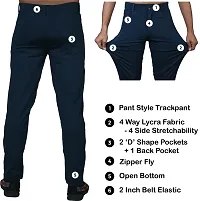 Mevan Stylish Blue Lycra Blend Solid Regular Fit Trouser For Men-thumb3