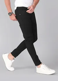 Stylish Black Denim Mid-Rise Jeans For Men-thumb2