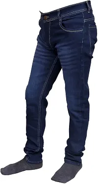 Stylish Blue Cotton Blend Mid-Rise Jeans For Men-thumb3