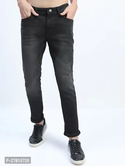 Stylish Denim Slim Fit Jeans For Men-thumb0
