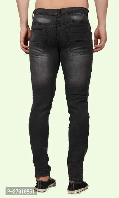 Stylish Cotton Blend Slim Fit Jeans For Men-thumb2