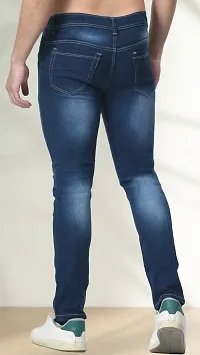 Stylish Blue Denim Solid Jeans For Men-thumb1