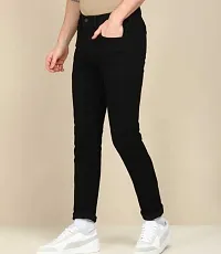 Stylish Black Denim Mid-Rise Jeans For Men-thumb1