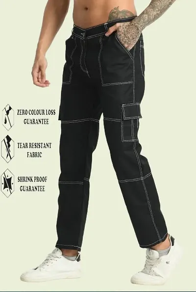 Classic Blend Solid Cargo Jean for Men