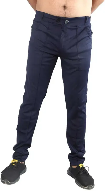 Mevan Stylish Lycra Blend Solid Regular Fit Trouser For Men