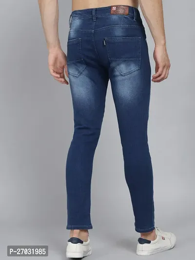 Classic Blue Denim Solid Jeans For Men-thumb3